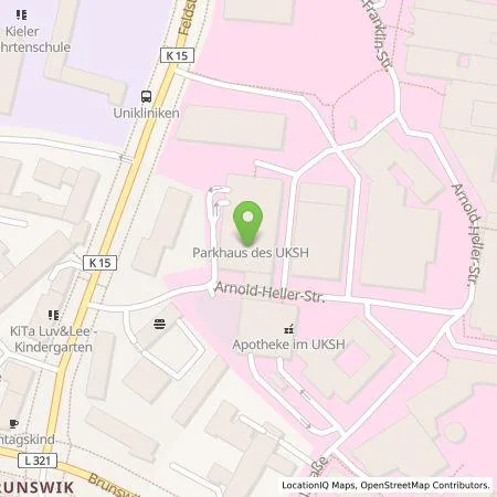 Standortübersicht der Tankstelle Stadtwerke Lübeck Energie GmbH in 24105 Kiel