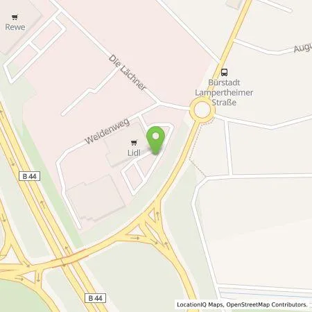 Standortübersicht der Tankstelle Lidl Dienstleistung GmbH & Co. KG in 68642 Bürstadt