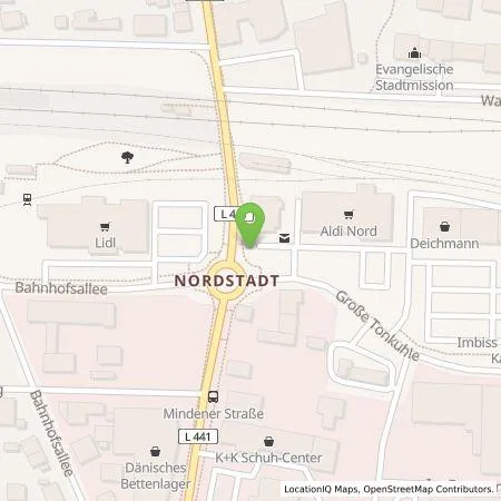 Standortübersicht der Tankstelle ALDI Nord Deutschland Stiftung & Co. KG in 31737 Rinteln