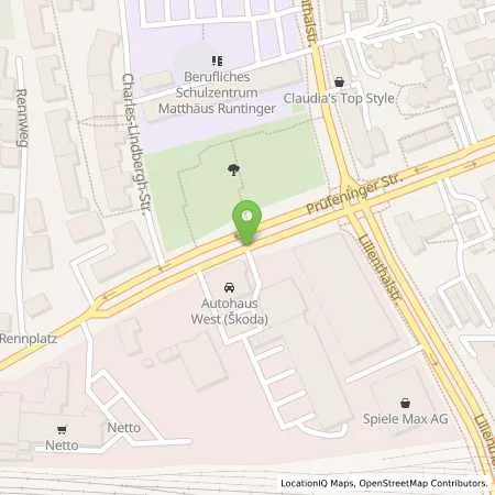 Standortübersicht der Tankstelle Autohaus West Zweigbetrieb d. Jepsen Automobilhandels Gesellschaft mbH in 93049 Regensburg