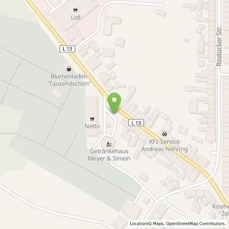 Standortübersicht der Tankstelle Vattenfall Smarter Living GmbH in 18258 Schwaan
