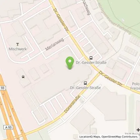 Standortübersicht der Tankstelle Autohaus Hofmann GmbH in 93051 Regensburg