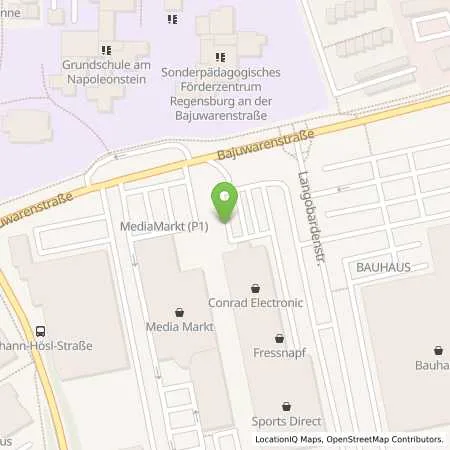 Standortübersicht der Tankstelle innogy eMobility Solutions GmbH in 93053 Regensburg