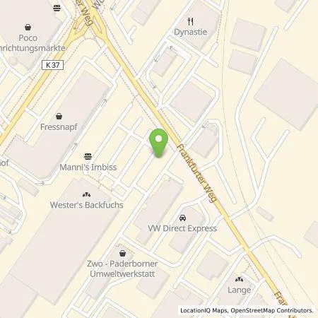 Standortübersicht der Tankstelle Allego GmbH in 33106 Paderborn