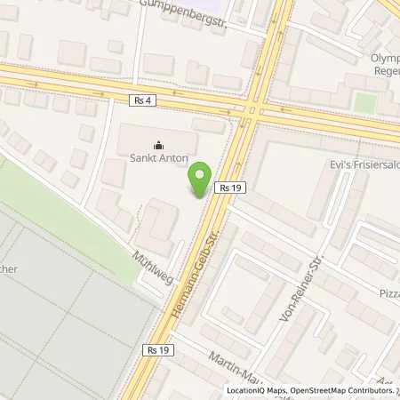 Standortübersicht der Tankstelle REWAG Regensburger Energie und Wasserversorgung AG & Co KG in 93053 Regensburg