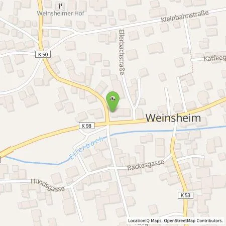 Standortübersicht der Tankstelle Volksbank Rhein-Nahe-Hunsrück eG in 55595 Weinsheim