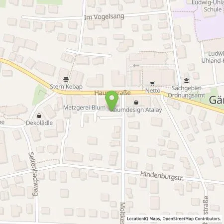 Standortübersicht der Tankstelle Bürgerenergie Nordschwarzwald-Gäu e.G. in 71116 Gärtringen