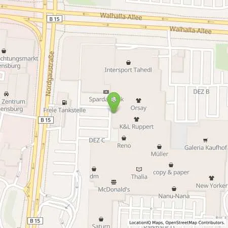 Standortübersicht der Tankstelle REWAG Regensburger Energie und Wasserversorgung AG & Co KG in 93059 Regensburg