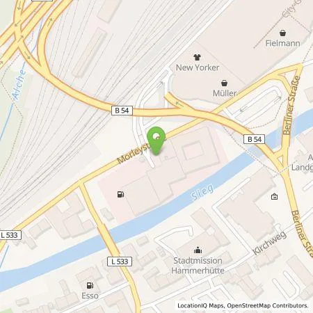 Standortübersicht der Tankstelle Siegener Versorgungsbetriebe GmbH in 57072 Siegen