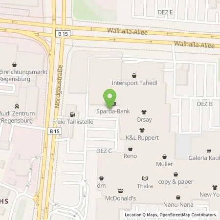Standortübersicht der Tankstelle REWAG Regensburger Energie und Wasserversorgung AG & Co KG in 93059 Regensburg