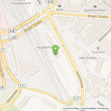 Standortübersicht der Tankstelle DB Energie GmbH in 55116 Mainz