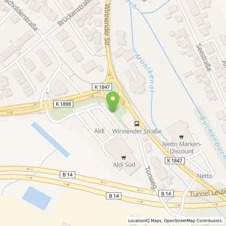 Standortübersicht der Tankstelle ALDI SÜD Immobilienverwaltungs-GmbH & Co. oHG in 71397 Leutenbach