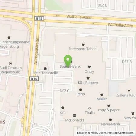 Standortübersicht der Tankstelle REWAG Regensburger Energie und Wasserversorgung AG & Co KG in 93059 Regensburg