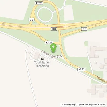 Standortübersicht der Tankstelle Circle K Deutschland GmbH in 97318 Biebelried