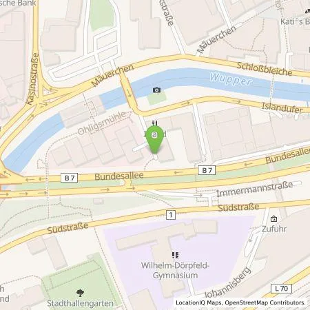 Standortübersicht der Tankstelle WSW Energie & Wasser AG in 42103 Wuppertal