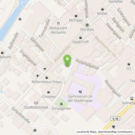 Standortübersicht der Tankstelle Gesellschaft für Beteiligungen und Parken in Bad Kreuznach m in 55543 Bad Kreuznach