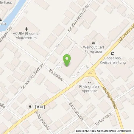 Standortübersicht der Tankstelle Gesellschaft für Beteiligungen und Parken in Bad Kreuznach m in 55543 Bad Kreuznach