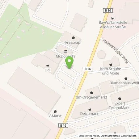 Standortübersicht der Tankstelle EWE Go GmbH in 87719 Mindelheim