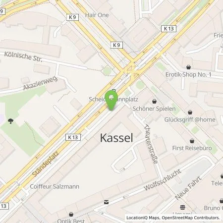 Standortübersicht der Tankstelle Raiffeisen Waren GmbH in 34117 Kassel