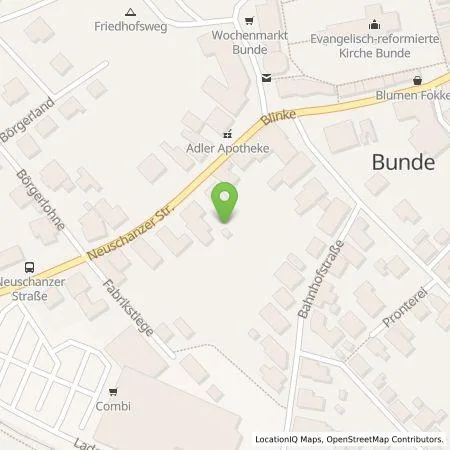 Standortübersicht der Tankstelle Backcharge GmbH in 26831 Bunde