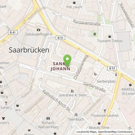 Standortübersicht der Tankstelle Energie SaarLorLux AG in 66111 Saarbrücken