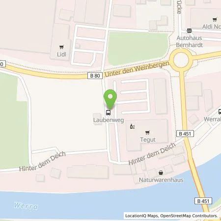 Standortübersicht der Tankstelle Stadtwerke Witzenhausen GmbH & Co. KG in 37213 Witzenhausen