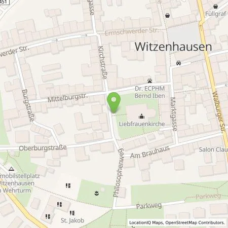 Standortübersicht der Tankstelle Stadtwerke Witzenhausen GmbH & Co. KG in 37213 Witzenhausen