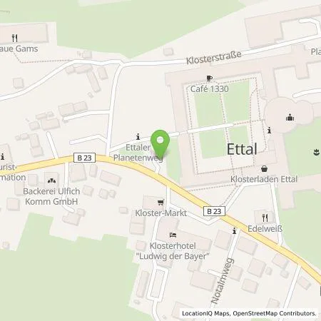Standortübersicht der Tankstelle Energie Südbayern GmbH in 82488 Ettal