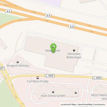 Standortübersicht der Tankstelle EnBW mobility+ AG und Co.KG in 07747 Jena