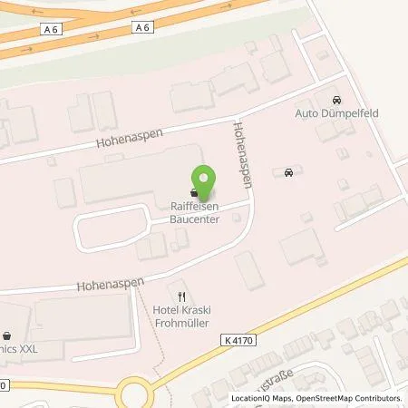 Standortübersicht der Tankstelle ZG Raiffeisen Baustoffe GmbH in 69231 Rauenberg
