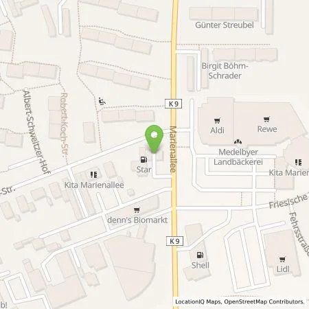 Standortübersicht der Tankstelle ORLEN Deutschland GmbH in 24937 Flensburg