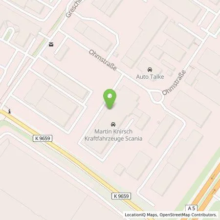 Standortübersicht der Tankstelle Martin Knirsch Kraftfahrzeuge GmbH in 76229 Karlsruhe