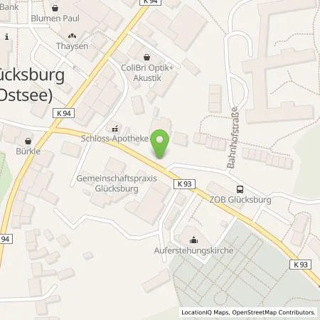 Standortübersicht der Tankstelle Stadt Glücksburg in 24960 Glücksburg (Ostsee)