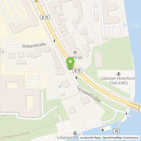 Standortübersicht der Tankstelle Stadtwerke Lübeck Energie GmbH in 23558 Lübeck