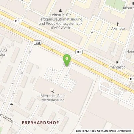 Standortübersicht der Tankstelle Mercedes- Benz AG - Niederlassung Nürnberg in 90429 Nürnberg