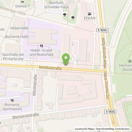 Standortübersicht der Tankstelle EnBW mobility+ AG und Co.KG in 76133 Karlsruhe