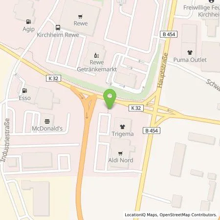 Standortübersicht der Tankstelle ALDI Nord Deutschland Stiftung & Co. KG in 36275 Kirchheim