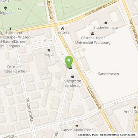 Standortübersicht der Tankstelle WVV in 97072 Würzburg