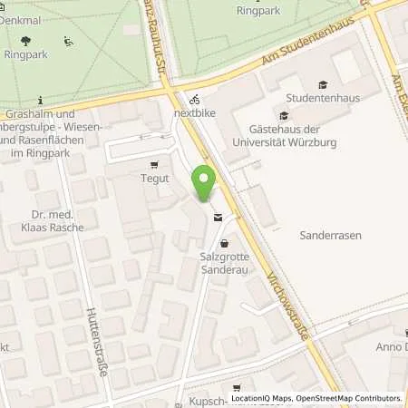 Standortübersicht der Tankstelle Stadtwerke Würzburg AG in 97072 Würzburg