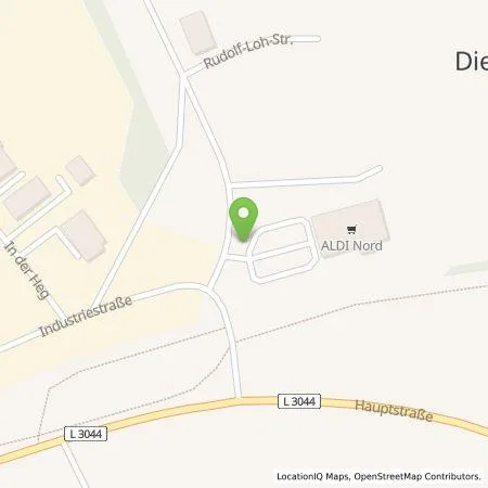 Standortübersicht der Tankstelle ALDI Nord Deutschland Stiftung & Co. KG in 35716 Dietzhölztal
