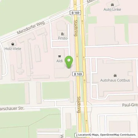Standortübersicht der Tankstelle ALDI Nord Deutschland Stiftung & Co. KG in 03042 Cottbus