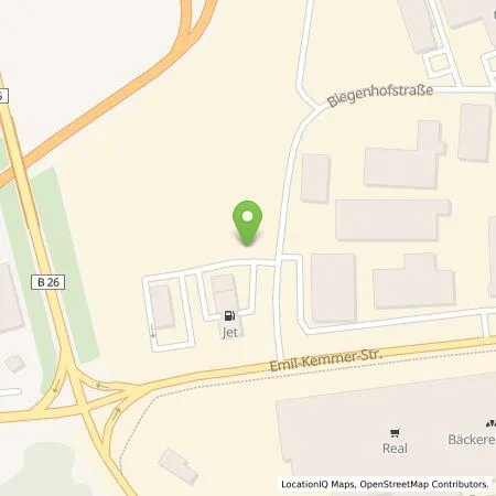 Standortübersicht der Tankstelle JET Tankstellen Deutschland GmbH in 96103 Hallstadt