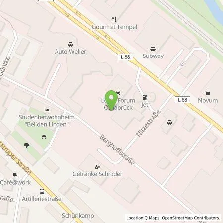 Standortübersicht der Tankstelle WELLER Premium GmbH in 49090 Osnabrück