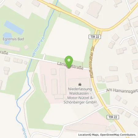 Standortübersicht der Tankstelle Motor-Nützel Vertriebs-GmbH in 95652 Waldsassen