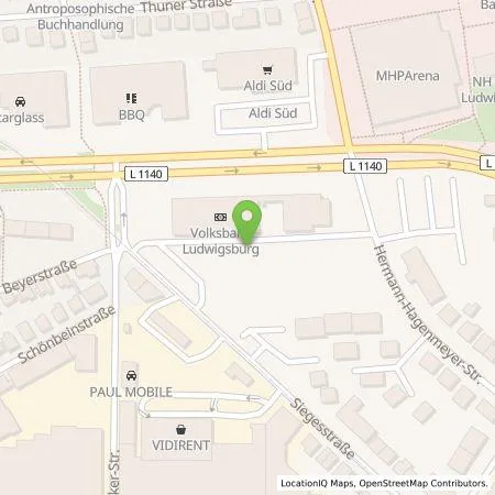 Standortübersicht der Tankstelle smopi® - Multi Chargepoint Solution GmbH in 71636 Ludwigsburg