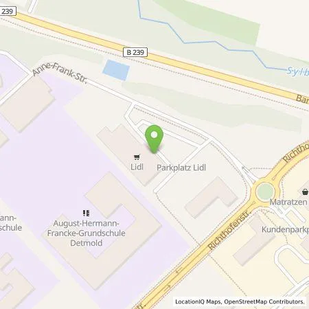 Standortübersicht der Tankstelle EWE Go GmbH in 32756 Detmold