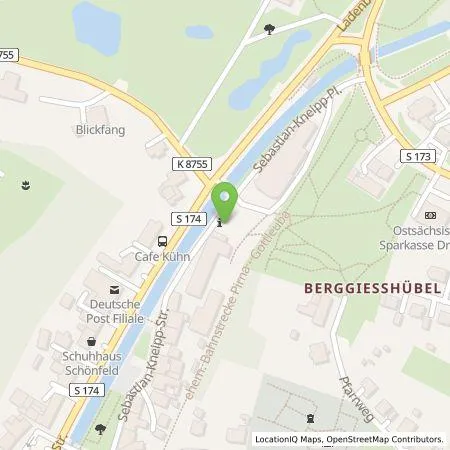 Standortübersicht der Tankstelle Stadtwerke Pirna GmbH in 01816 Bad Gottleuba-Berggießhübel