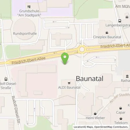 Standortübersicht der Tankstelle ALDI Nord Deutschland Stiftung & Co. KG in 34225 Baunatal