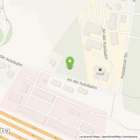 Standortübersicht der Tankstelle Shell Deutschland GmbH in 14552 Michendorf