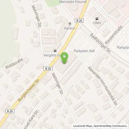 Standortübersicht der Tankstelle ALDI SÜD in 84489 Burghausen